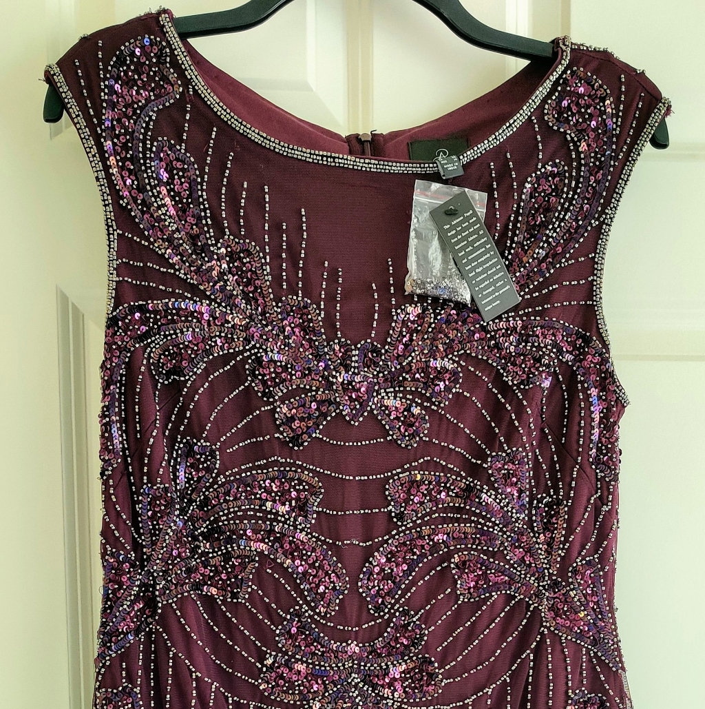 Adrianna Papell Beaded Midi/Knee Dress(10), New